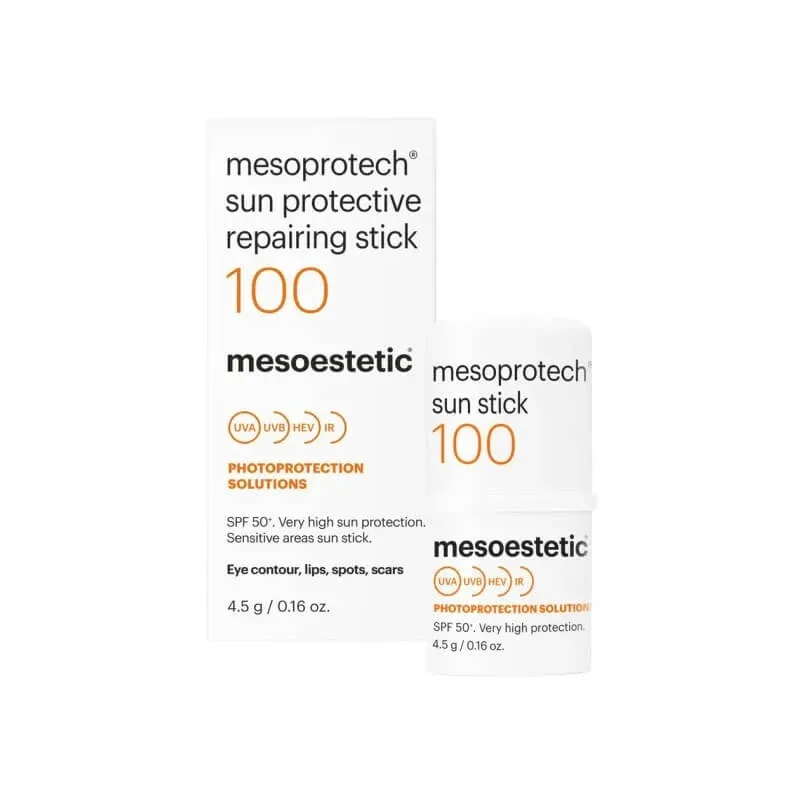 Mesoestetic Cremă solară pentru față SPF 50+ Mesoprotech Sun Protective Repairing Stick 100, protecție foarte ridicată, 4,5 g — preț și oferte