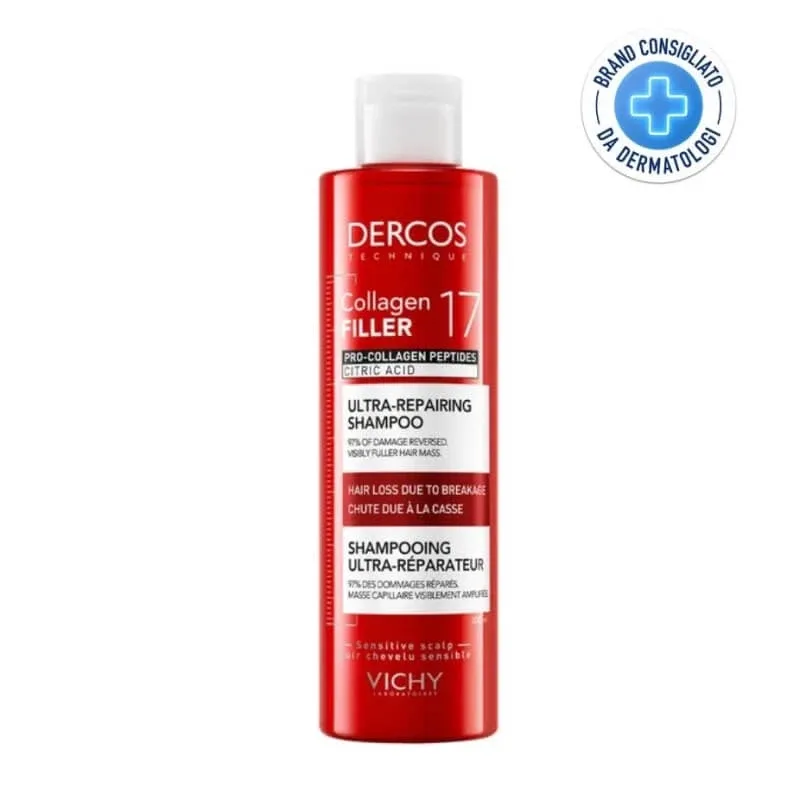 Vichy Dercos Collagen Filler 17 – șampon anti-rupere 200 ml — preț și oferte