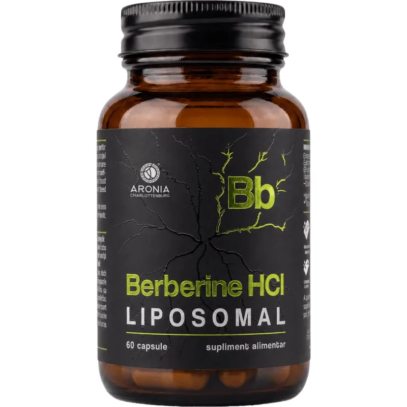 Berberine HCl Liposomal — 60 capsule cu Berberină în format lipozomal, pentru susținerea metabolismului, glicemiei normale și echilibrului alimentar — preț și oferte