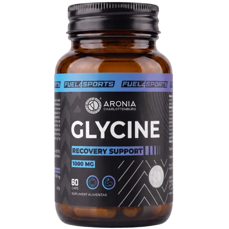Glycine 1000 mg – 60 de capsule cu Glicină de puritate 99,5%, pentru recuperare avansată după sport | FUEL4SPORTS — preț și oferte