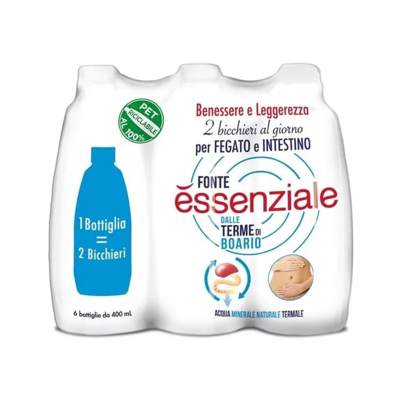 De la stațiunea balneară Boario, 6 sticle de apă de 400 ml — preț și oferte