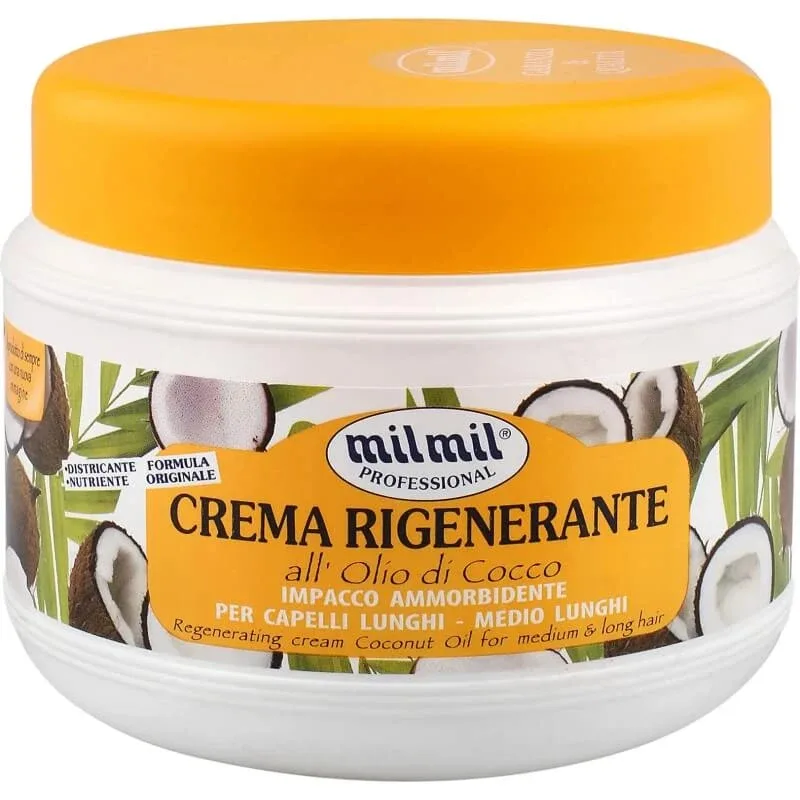 Mil mil Professional - cremă regenerantă cu ulei de cocos, mască emolientă pentru părul lung, 500 ml — preț și oferte