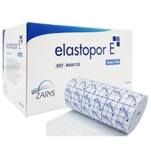Bandă adezivă nețesută pentru pansamente ELASTOPOR E 15cm x 10m, 1 buc ZARYS — preț și oferte