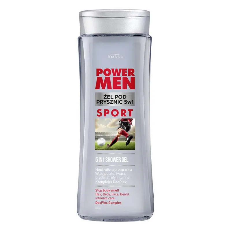 Sampon si gel de dus 5 in 1 Power Men Sport, Joanna | 300 ml — preț și oferte