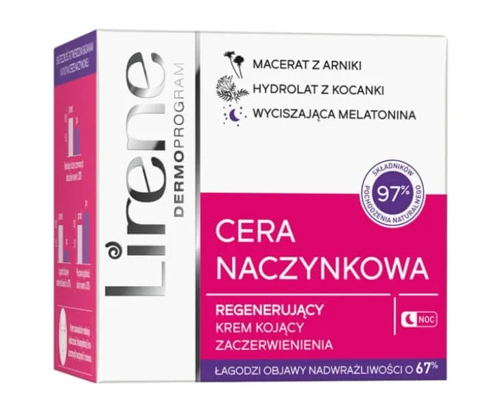 Lirene, Cera Naczynkowa Regenerujcy Krem kojcy redness noc, 50 ml — preț și oferte