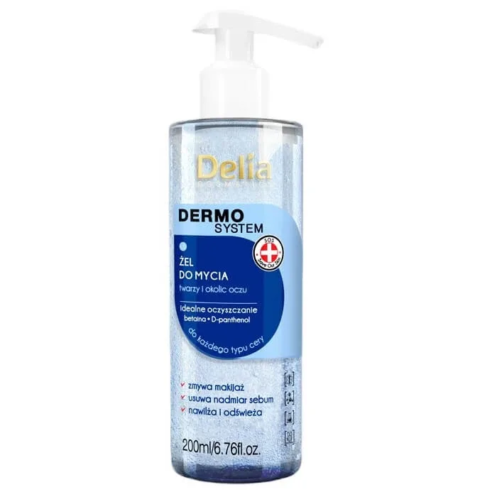 Gel de spălare pentru față și ochi Delia Dermo System, 200 ml Delia Cosmetics — preț și oferte