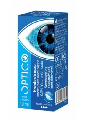 Picături pentru ochi cu hidratare intensivă Optico, 10 ml