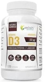 Wish Vitamina D3 2000 UI + PREBIOTIC 120 capsule — preț și oferte