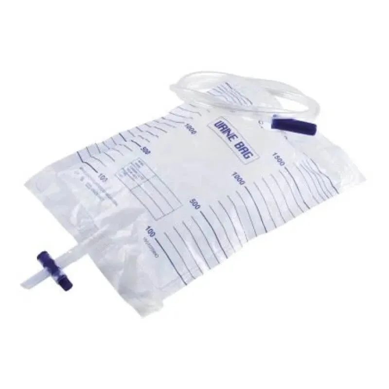 Pungă de urină 2 l cu robinet și tub 130 cm - 25 pungi de unică folosință pentru colectarea urinei — preț și oferte