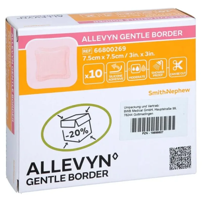 Allevyn Gentle Border 7,5x7,5 Cm pansament spumă 10 buc. — preț și oferte