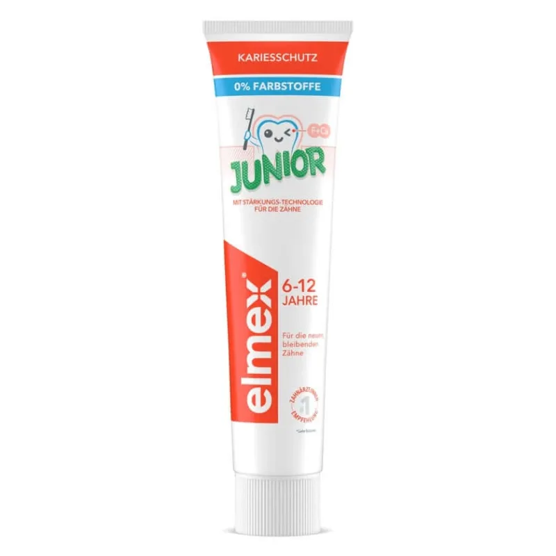Pasta de dinți elmex Junior pentru copii între 6 și 12 ani, 2 x 75 ml — preț și oferte