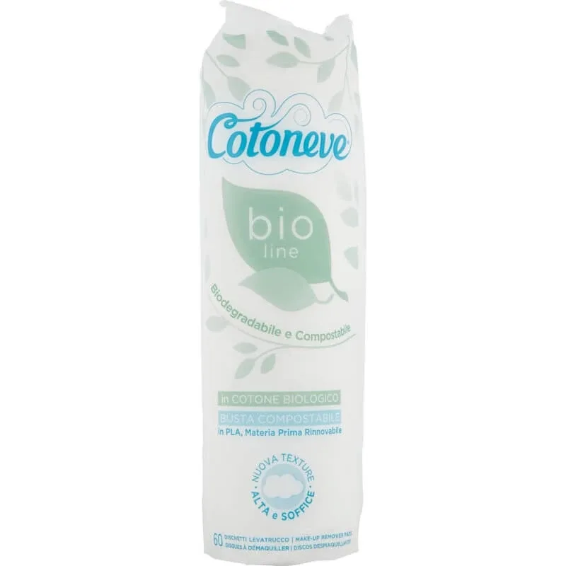 Cotoneve Bio line – 60 de discuri rotunde de demachiere din bumbac organic — preț și oferte