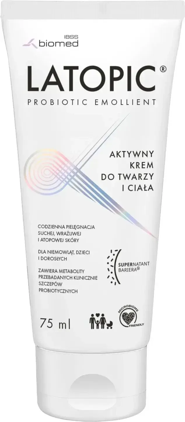 Latopic Probiotic Emollient, cremă activă pentru față și corp, din prima zi, 75 ml — preț și oferte
