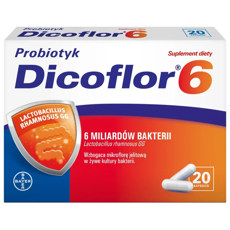 Dicoflor 6, pentru copii de la 3 ani și adulți, 20 capsule BAYER — preț și oferte