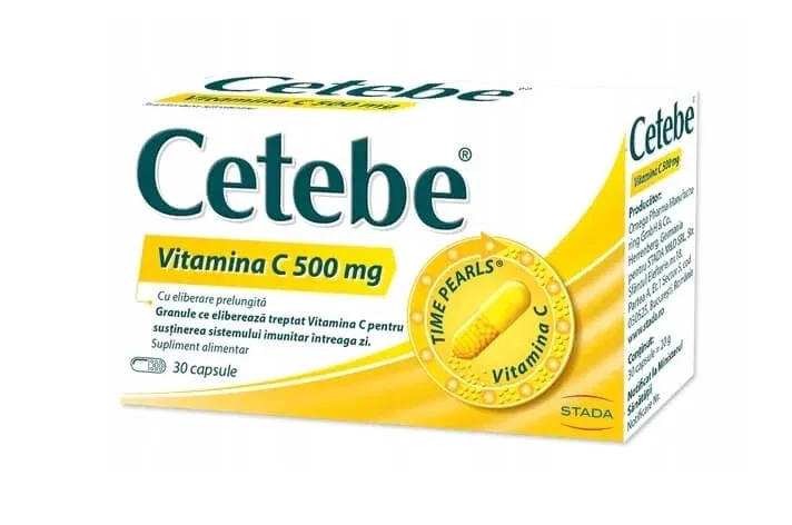 Cetebe Vitamina C 500 mg, 30 capsule — preț și oferte