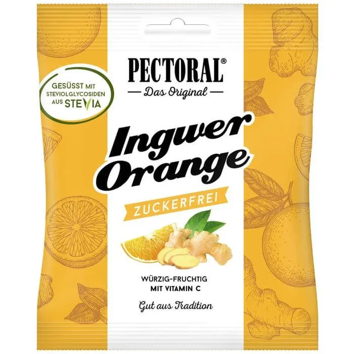PECTORAL Bomboane cu ghimbir și portocale fără zahăr 60 g — preț și oferte