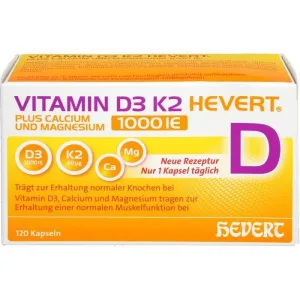 VITAMINA D3 K2 Hevert+Calciu și magneziu.1000 UI Kps. 120 Caps.