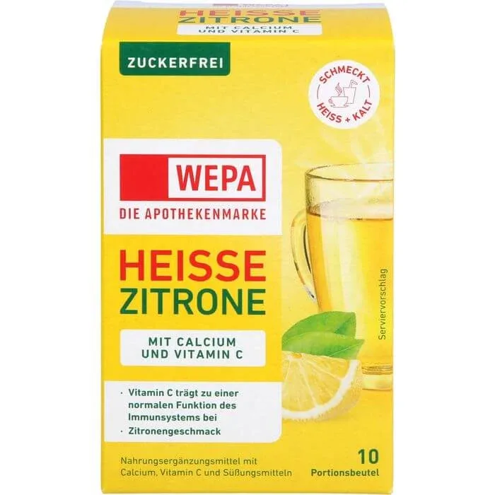 WEPA lămâie fierbinte+Vit.C+Calciu pulbere fără zahăr 100 g — preț și oferte