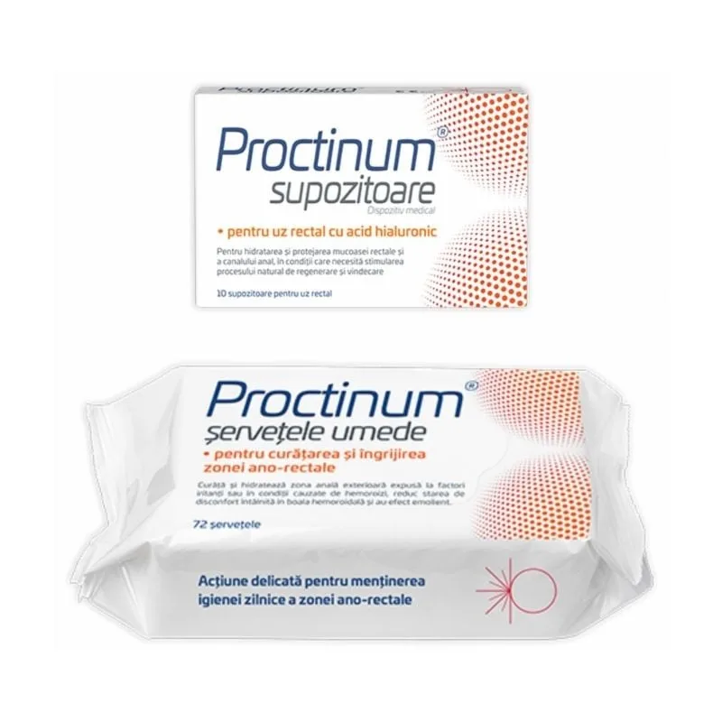 10 supozitoare Proctinum+ Servetele umede 72 bucati, Zdrovit — preț și oferte