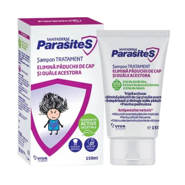 Sampon tratament pentru paduchi + pieptene Santaderm Parasites, Viva Pharm | 150 ml VIVA PHARMA — preț și oferte