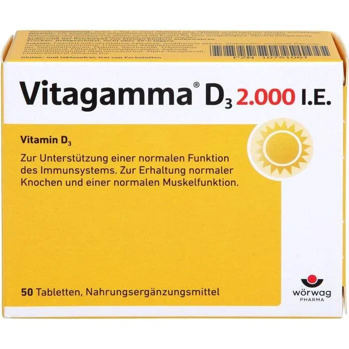 VITAGAMMA D3 2,000 U.I. Vitamina D3 NEM Tablete 50 Capsule — preț și oferte