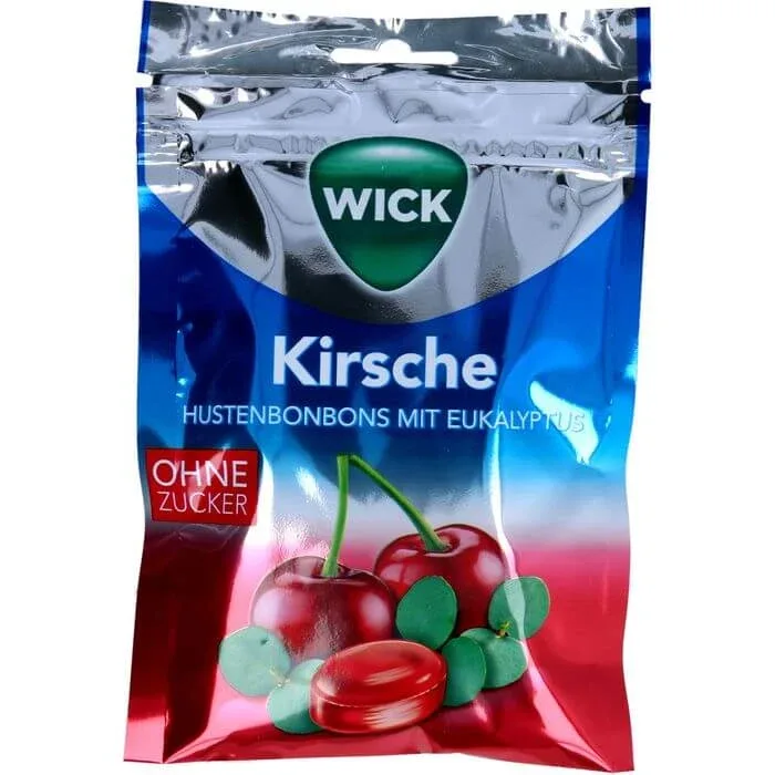 WICK Bomboane cu cireșe sălbatice și eucalipt fără zahăr Btl 72 g — preț și oferte