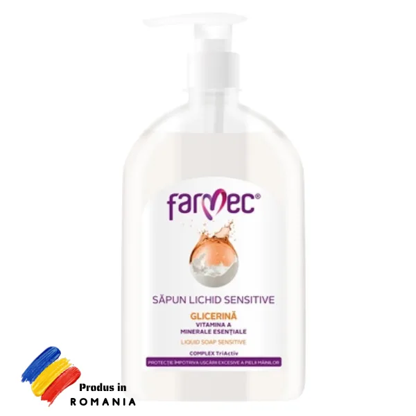 Sapun lichid cu glicerina Sensitive, Farmec | 500 ml — preț și oferte