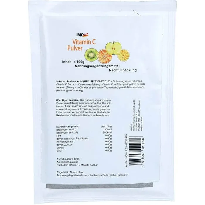 ASCORBIC ACID Vitamina C pulbere de reumplere 100 g — preț și oferte