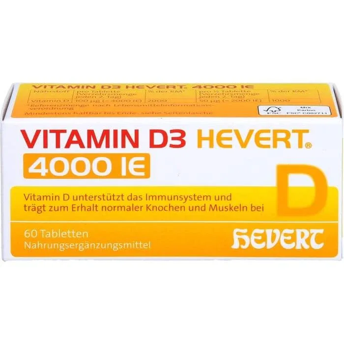 VITAMINA D3 HEVERT 4000 I.E. Tablete 60 Capsule — preț și oferte