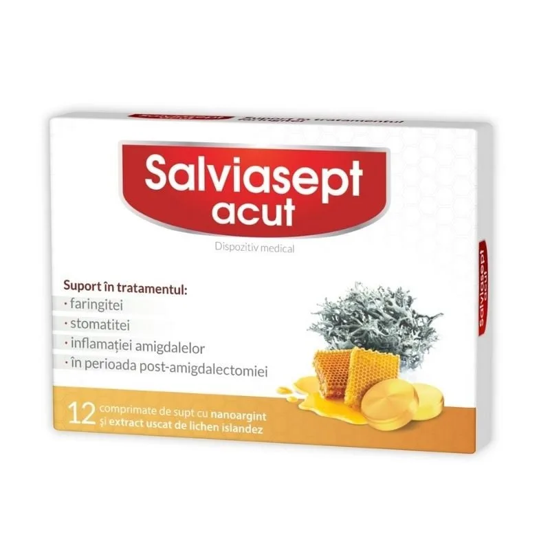 Salviasept Acut, 12 comprimate de supt ZDROVIT — preț și oferte