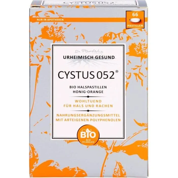 CYSTUS 052 Pastile organice pentru gât Miere Portocale 66 buc. — preț și oferte