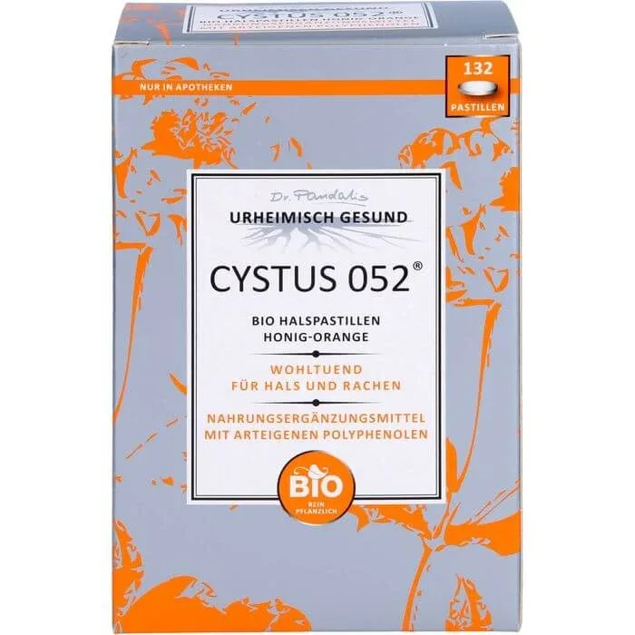 CYSTUS 052 Pastile organice pentru gât Miere Portocale 132 buc. — preț și oferte