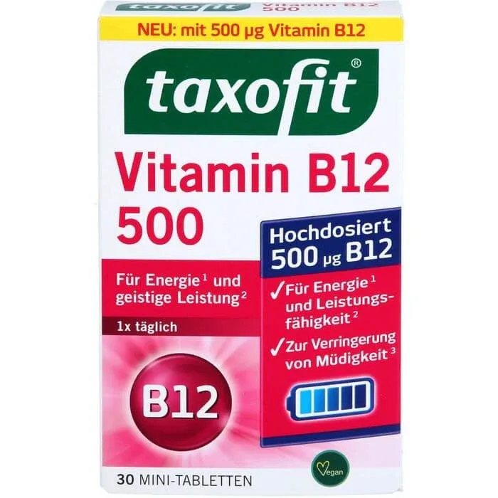 TAXOFIT Vitamina B12 500 mini comprimate 30 buc. — preț și oferte