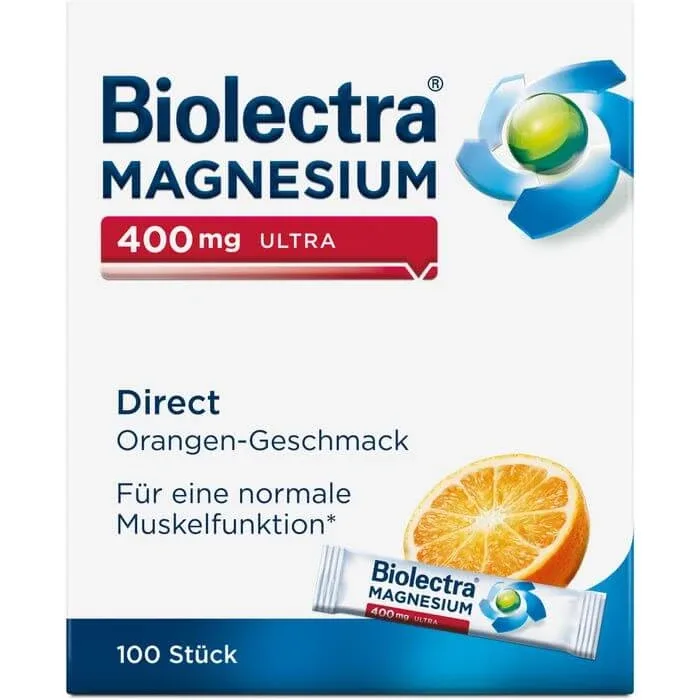 BIOLECTRA Magneziu 400 mg ultra Direct Orange 100 Capsule — preț și oferte