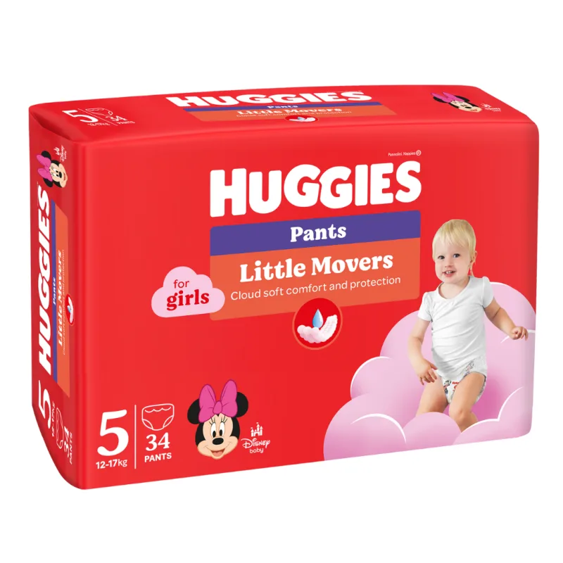 Scutece chilotel, Fetite, Marimea 5, 12-17 kg, 34 bucati, Huggies — preț și oferte