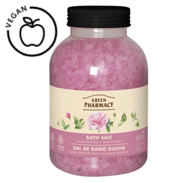 Sare de baie Trandafir de Damasc si Mosc Alb, Green Pharmacy | 1000 g GREEN PHARMACY INFINITY — preț și oferte