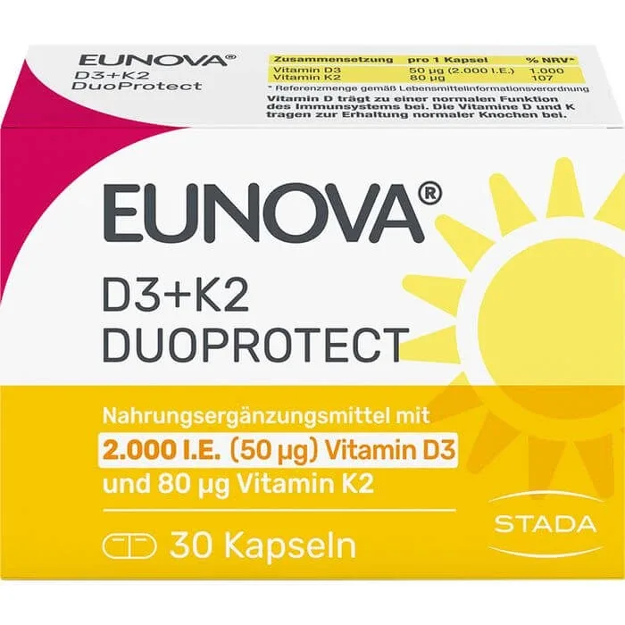 EUNOVA DuoProtect D3+K2 2000 U.I./80 µg capsule 30 buc. — preț și oferte