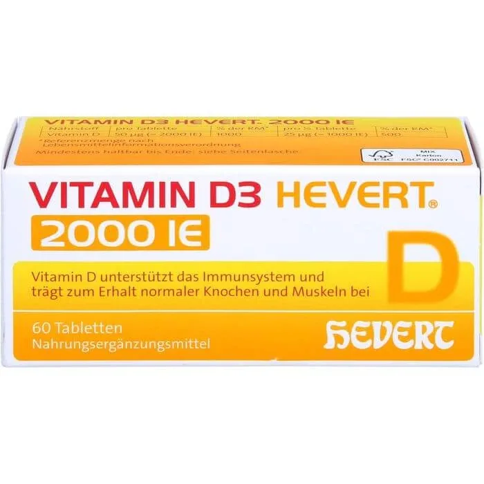 VITAMIN D3 HEVERT 2000 U.I. Tablete 60 Capsule — preț și oferte
