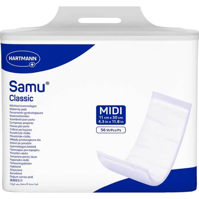 SAMU Tampoane pentru gravide Classic midi 11x30 cm 56 buc. — preț și oferte