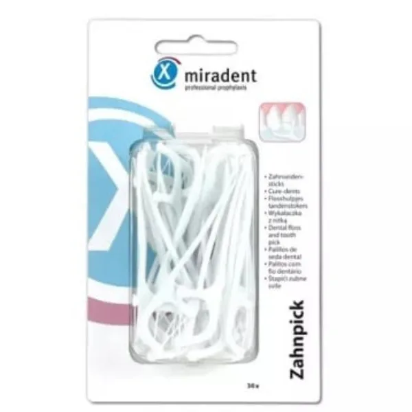Scobitori cu ata dentara, Miradet | 30 buc MIRADENT — preț și oferte