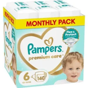PAMPERS Scutece pentru copii Premium Care No.6 13-18kg 140 bucăți MSB