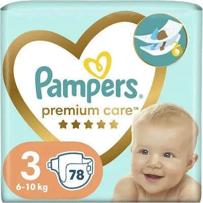PAMPERS Premium Care No 3 Pentru 6-10kg 78 bucăți JUMBO+ — preț și oferte