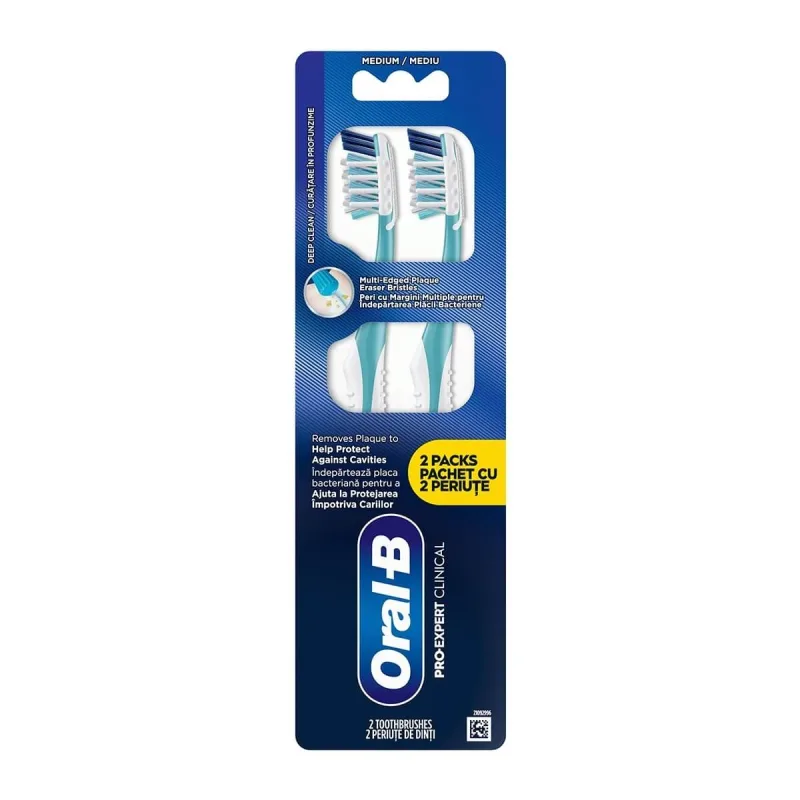 Periuță de dinți manuală ORAL B Cross Action Pro Clean Clinical 2 bucăți — preț și oferte