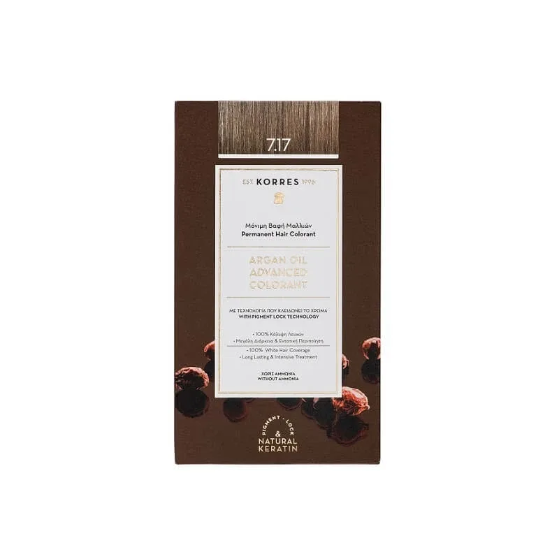 KORRES Argan Oil Advanced Colorant vopsea de păr 7.17 Blonde Beige — preț și oferte