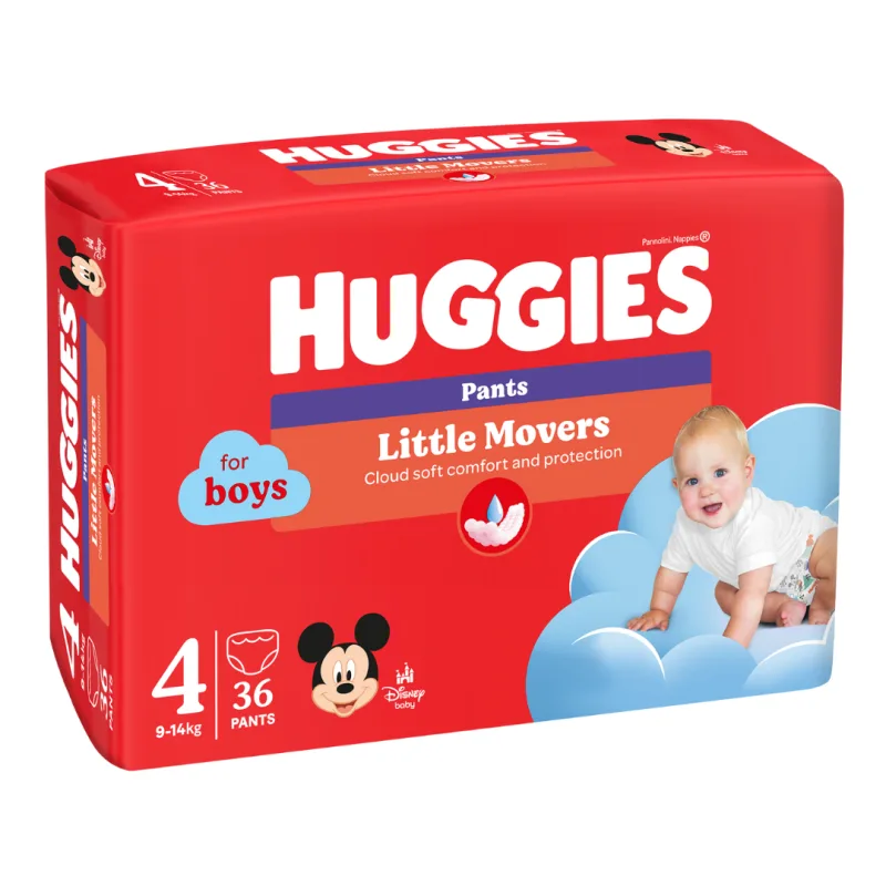 Scutece chilotel, Baieti, Marimea 4, 9-14 kg, 36 bucati, Huggies — preț și oferte