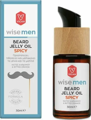 WISE Men Spicy Men's Beard Oil Gel cu cardamom și portocale amare 30ml