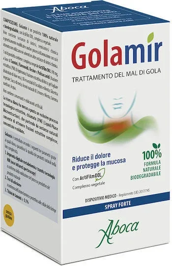 ABOCA Golamir Spray Forte pentru tuse uscată pentru copii și adulți fără gluten, 30ml — preț și oferte