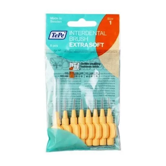 TEPE Perii intermediare extra moi foarte moi nr.1 0,45mm galben x8 — preț și oferte