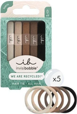 AMBITAS Invisibobble Ecotie Hair Tie Mocha panglici de păr 5 bucăți
