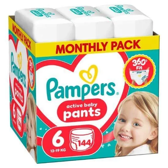 PAMPERS Active Baby Pants Scutece Scutece Pull-on nr.6 13-19 kg 144 bucăți — preț și oferte